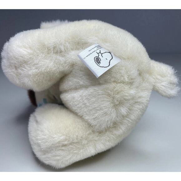 Vintage Sun Hing Snoopy Plush Peanuts 7” Brown Cream Blue Scarf Stuffed Dog - Picture 9 of 12
